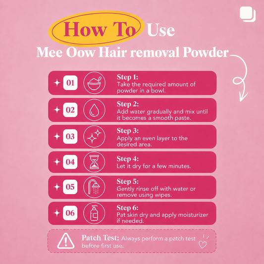 Duo Pack Mee Oow Club 10 Min Painless Hair Removal Powder – Rose & Chocolate 150g Each