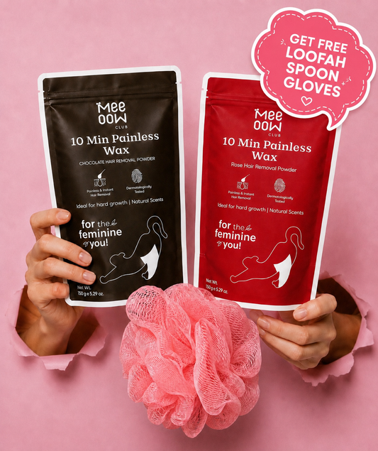 Duo Pack Mee Oow Club 10 Min Painless Hair Removal Powder – Rose & Chocolate 150g Each