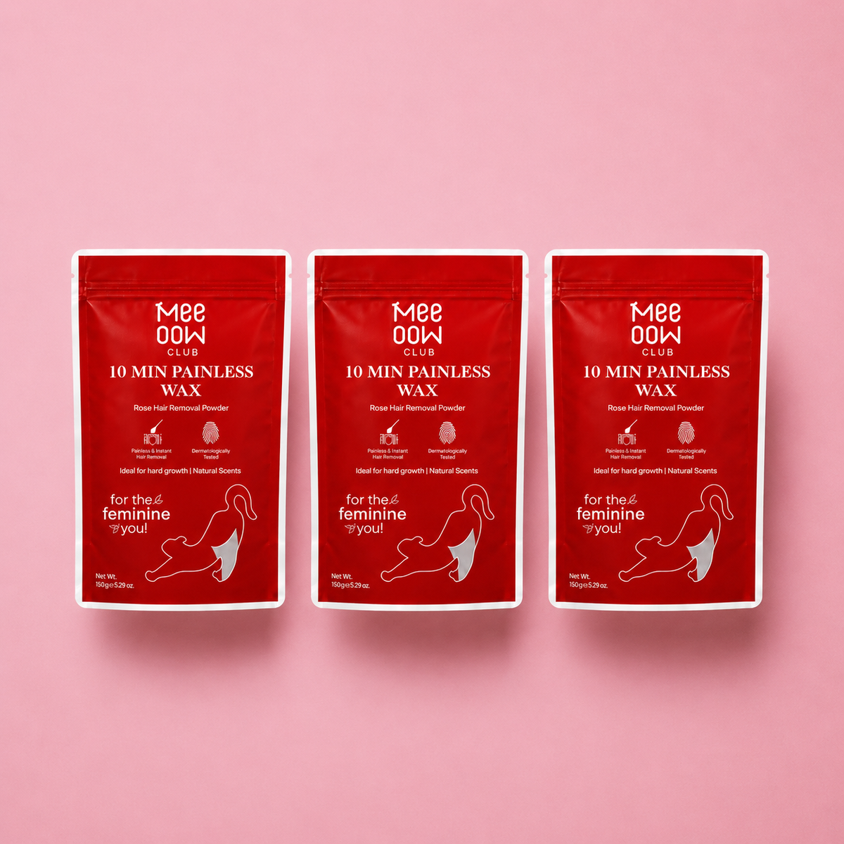 Mee Oow Club 10 Min Painless Hair Removal Powder – Rose 150g