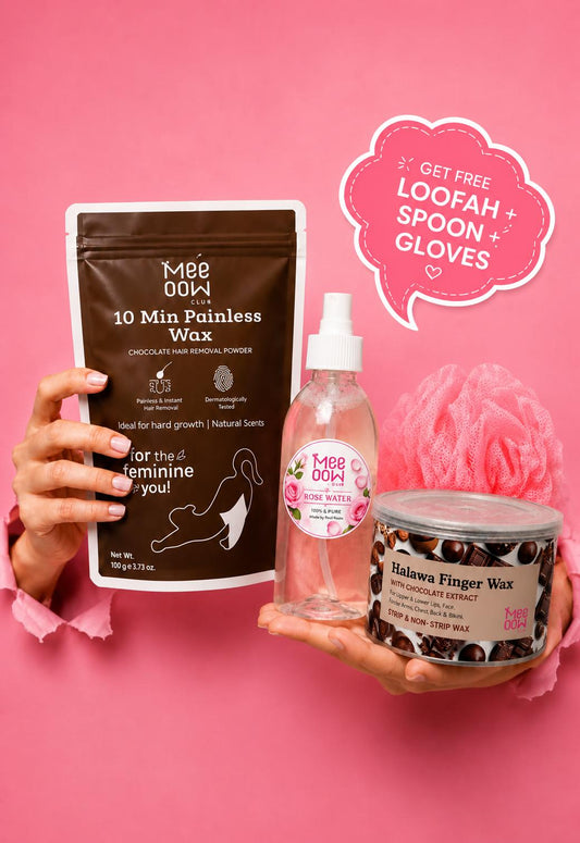 3 in 1 Bundle Offer - Chocolate Wax Powder + Chocolate Halawa Wax + Rose Water