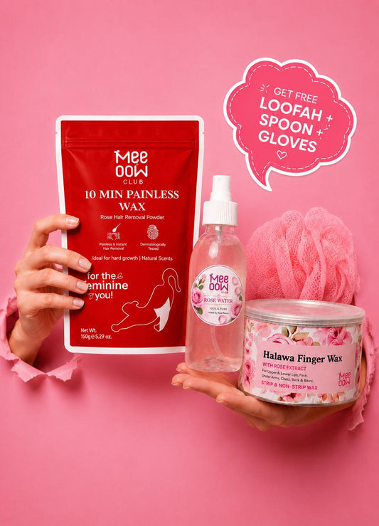 3 in 1 Bundle Offer - Rose Wax Powder + Rose Halawa Wax + Rose Water